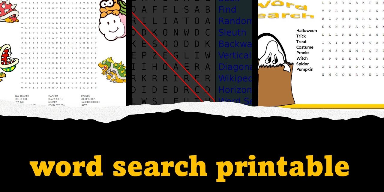 Boost Your Brainpower with Word Search Printables!